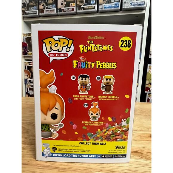 VAULTED Pebbles Flintstone w/ Fruity Pebbles Funko Pop #238 Ad Icons Animation - Picture 3 of 6